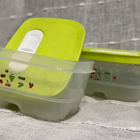 TupperWare FridgeSmart Small - Set of 2 bowls with Lids, Veggie Keepers - Picture 7 of 16